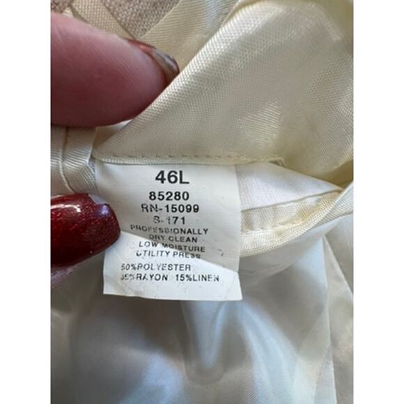 "DAVID TAYLOR" Linen Blend Mens Blazer SZ 46L Business Old Money Cocktail Party - Picture 8 of 12